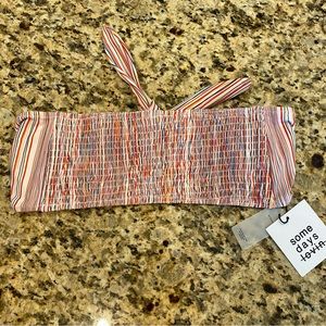 REVOLVE Some Days Lovin Bay Of Palma Tie Bikini Top Multi Color Smocked Medium